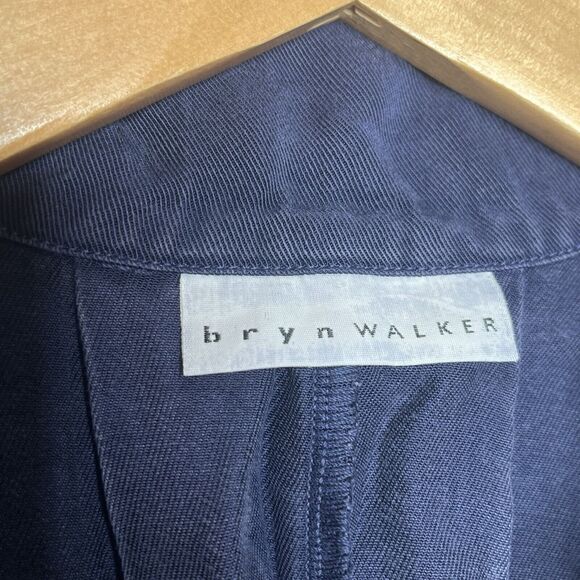 Bryn Walker Button Up Tunic Top Blue Womens Small Long Sleeve Lagenlook - Picture 5 of 14